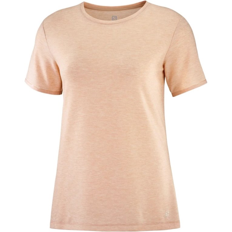 Camiseta Salomon Essential Tencel Curta Sleeve Feminino Coral | PT O15273